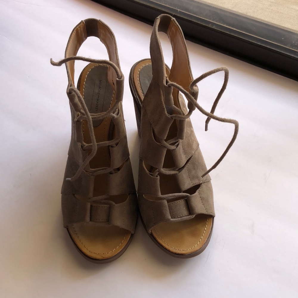 Lace up wedges